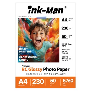 잉크맨 RC용지 고광택 프리미엄 사진인화지 포토용지 4x6 / 5x7 / A4, 230g